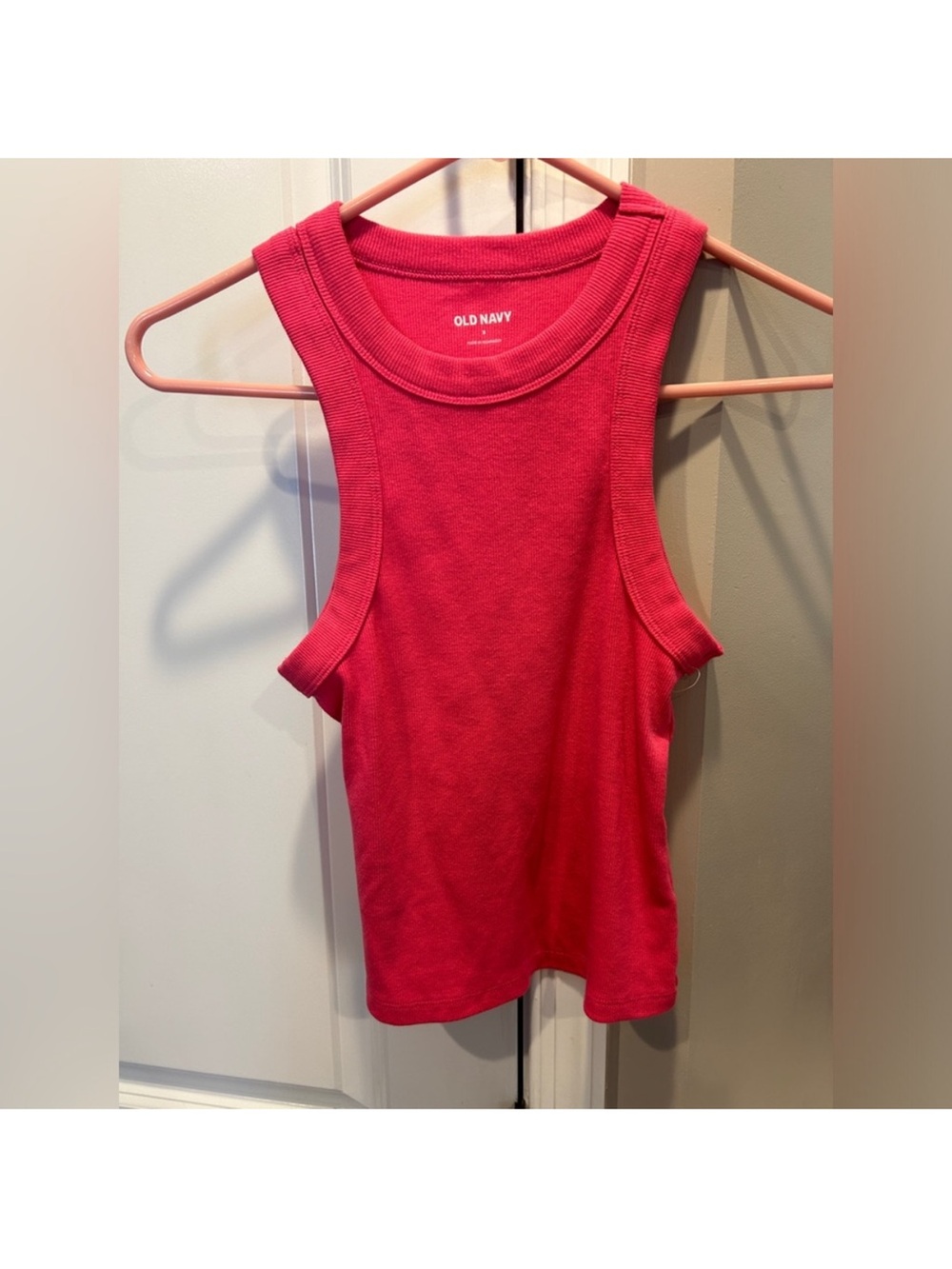 Old Navy Pink Ribbed Sleeveless Racerback Tank Top Women’s Small